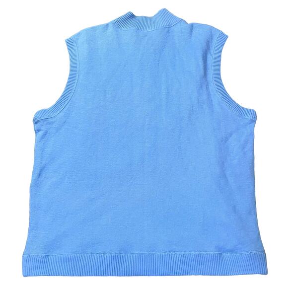 Ocean and Coast 100% Cotton Blue and Gray Zipper Vest Size L - Picture 3 of 6